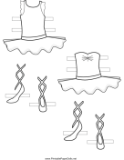 Ballerina Paper Doll Outfits to Color