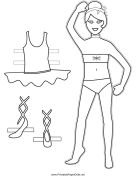 Ballerina Paper Doll to Color