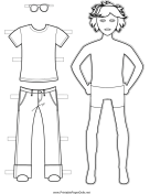 Boy Paper Doll to Color