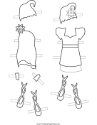 Fairy Paper Doll Outfits with Hats to Color