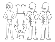 Male Chef Paper Doll to Color