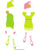 Green Fairy Paper Doll Outfits