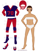 Female Football Player Paper Doll
