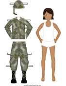 Female Soldier Paper Doll