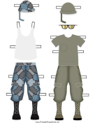 Male Soldier Paper Doll Uniforms