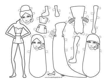 Cheryl Celebrity Paper Doll to Color paper doll