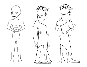 Greek Man Paper Doll to Color paper doll