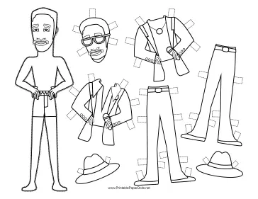 Rat Pack Celebrity Paper Doll to Color paper doll