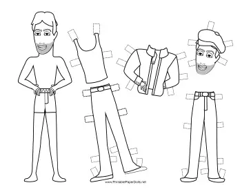 Rocky Celebrity Paper Doll to Color paper doll