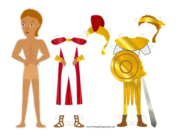 Roman Soldier Paper Doll paper doll