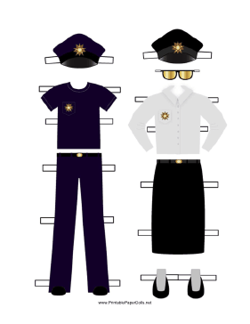 Policewoman Paper Doll Outfits paper doll