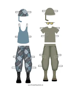 Female Soldier Paper Doll Uniforms paper doll