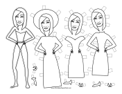 Babs Celebrity Paper Doll to Color