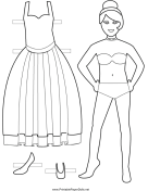 Bride Paper Doll to Color