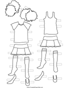 Cheerleader Paper Doll Outfits to Color
