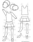 Cheerleader Paper Doll Uniforms to Color