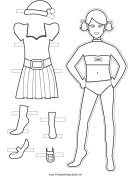 Christmas Paper Doll to Color