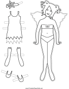 Fairy Ballerina Paper Doll to Color