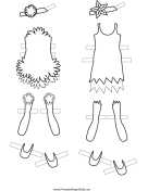Fairy Paper Doll Outfits with Flowers to Color