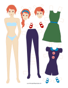 Fashion Paper Doll with Flower
