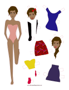 Fashion Paper Doll with Hair Bow