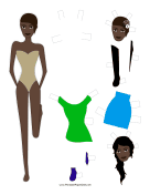Fashion Paper Doll with Headpiece