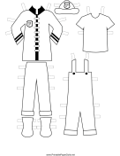Firewoman Paper Doll Uniforms to Color