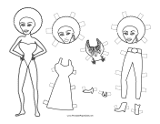 Foxy Celebrity Paper Doll to Color