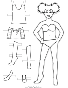 Girl Paper Doll to Color