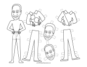 Huxtable Celebrity Paper Doll to Color