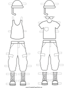 Paper Doll Uniforms to Color