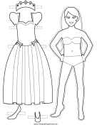 Princess Paper Doll to Color