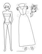 Snow White Paper Doll to Color