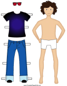 Boy Paper Doll with Jeans