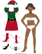 Red/Green Christmas Paper Doll Outfits