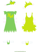 Green/Yellow Fairy Paper Doll Outfits