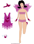 Purple Paper Doll Fairy