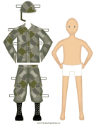 Male Soldier Paper Doll
