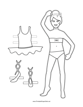 Ballerina Paper Doll to Color paper doll