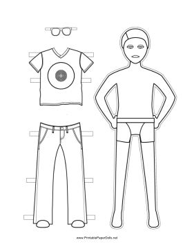 Boy Paper Doll to Color paper doll