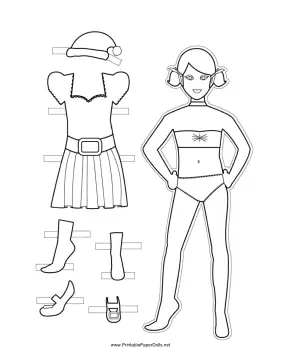 Christmas Paper Doll to Color paper doll