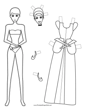 Cinderella Paper Doll to Color paper doll