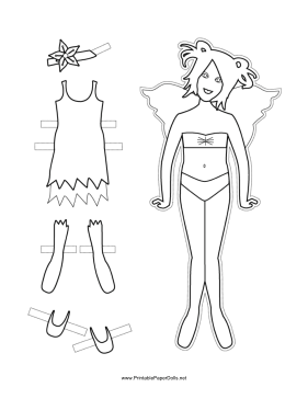 Fairy Ballerina Paper Doll to Color paper doll