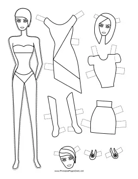 Fashion Paper Doll to Color paper doll
