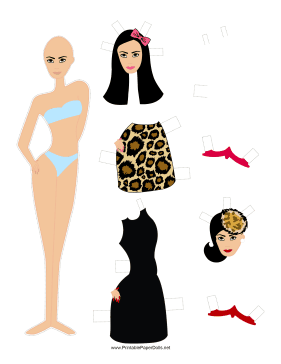 Fashion Paper Doll with Bow paper doll