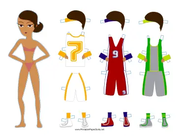 Female Basketball Player Paper Doll paper doll