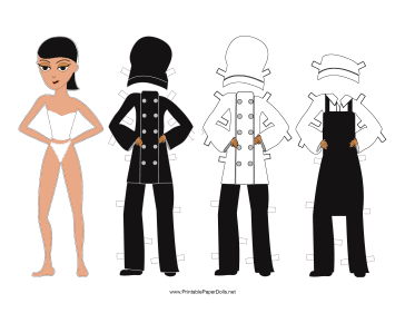 Female Chef Paper Doll paper doll