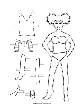 Girl Paper Doll to Color paper doll