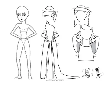 Greek Lady Paper Doll to Color paper doll