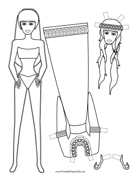 Halloween Princess Paper Doll to Color paper doll